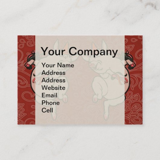 Dancing Pig Antique Niedlich Dancer Visitenkarte (Vorderseite)