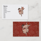 Dancing Pig Antique Niedlich Dancer Visitenkarte (Vorne/Hinten)