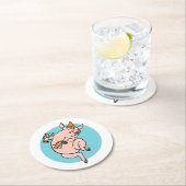 Dancing Pig Runder Pappuntersetzer (Vor Ort)