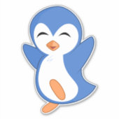 Dancing Pinguin Custom Cut Vinyl Sticker (Vorderseite)