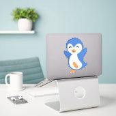 Dancing Pinguin Custom Cut Vinyl Sticker (Laptop auf Schreibtisch)