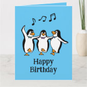 Dancing Pinguine Design Grußkarte Karte (Vorderseite)