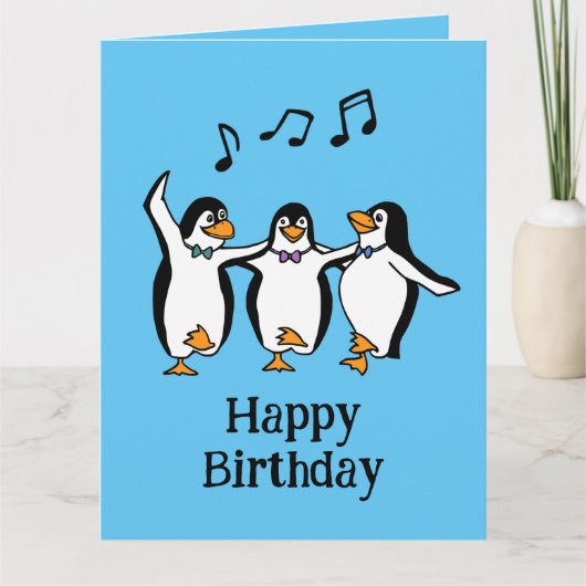 Dancing Pinguine Design Grußkarte Karte (Vorderseite)