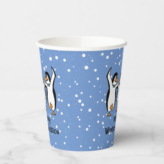 Dancing Pinguine Design Paper Cups Pappbecher (Links)