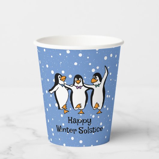 Dancing Pinguine Design Paper Cups Pappbecher (Vorderseite)