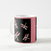 Dancing Pink Dragonflies Kaffeetasse (Vorderseite Links)