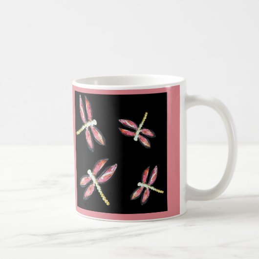 Dancing Pink Dragonflies Kaffeetasse (Rechts)