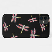Dancing Pink Dragonfly Girly Case-Mate iPhone Hülle (Rückseite (Horizontal))