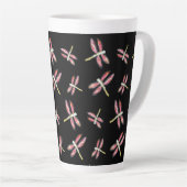 Dancing Pink Dragonfly Pattern Milchtasse (Rechte Ecke)