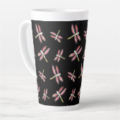 Dancing Pink Dragonfly Pattern Milchtasse (Linke Ecke)