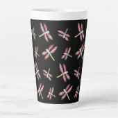 Dancing Pink Dragonfly Pattern Milchtasse (Vorderseite)