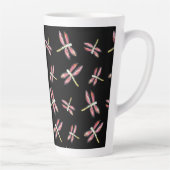 Dancing Pink Dragonfly Pattern Milchtasse (Rechts)