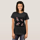 Dancing Pink Dragonfly Pattern T-Shirt (Vorne ganz)