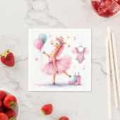 Dancing Pink Giraffe Geburtstagsparty Serviette (Beispiel)