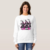 Dancing Pink Skeleton Halloween Hexe Sweatshirt (Vorne ganz)