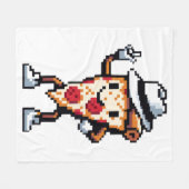 Dancing Pizza Slice - Funny Pixel Art Food Design Fleecedecke (Vorderseite (Horizontal))