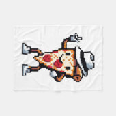 Dancing Pizza Slice - Funny Pixel Art Food Design Fleecedecke (Vorderseite (Horizontal))