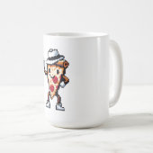Dancing Pizza Slice - Funny Pixel Art Food Design Kaffeetasse (VorderseiteRechts)