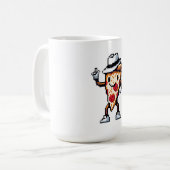 Dancing Pizza Slice - Funny Pixel Art Food Design Kaffeetasse (Vorderseite Links)