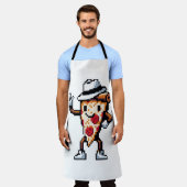 Dancing Pizza Slice - Funny Pixel Art Food Design Schürze (Getragen)