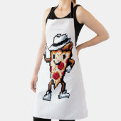 Dancing Pizza Slice - Funny Pixel Art Food Design Schürze (InSitu)