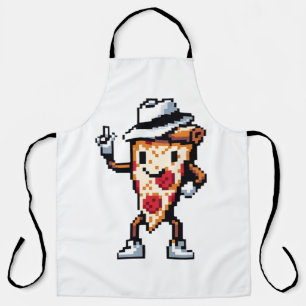 Dancing Pizza Slice - Funny Pixel Art Food Design Schürze