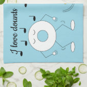 Dancing Powded Donut & Coffee Tasse: Geschirrtuch (Gefaltet)