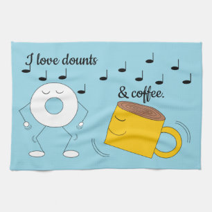 Dancing Powded Donut & Coffee Tasse: Geschirrtuch