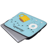 Dancing Powded Donut & Coffee Tasse: Laptopschutzhülle (Vorne Knopf)