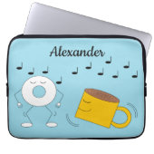 Dancing Powded Donut & Coffee Tasse: Laptopschutzhülle (Vorderseite)
