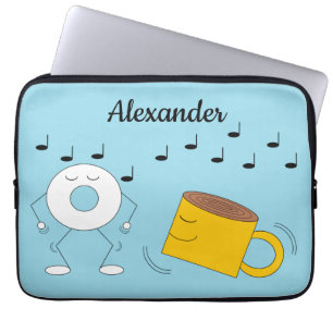 Dancing Powded Donut & Coffee Tasse: Laptopschutzhülle