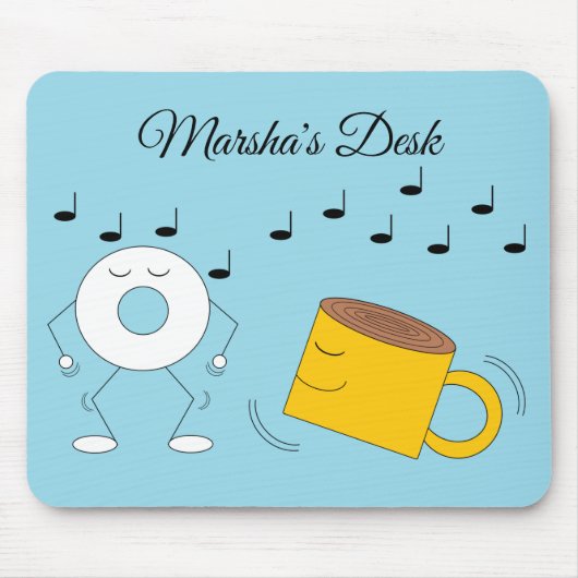 Dancing Powded Donut & Coffee Tasse: Mousepad (Vorne)