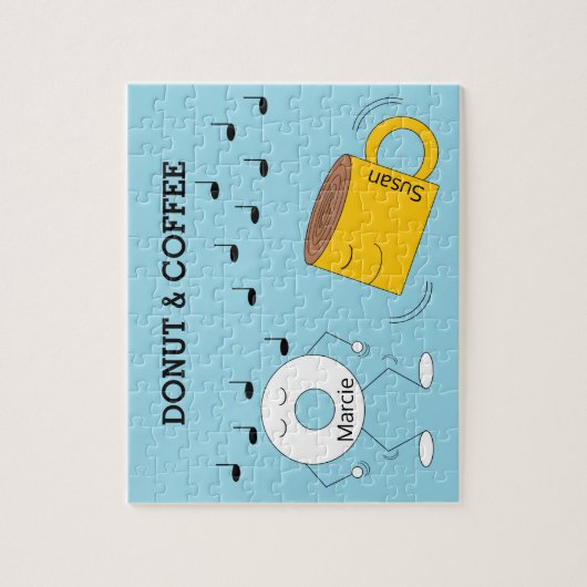 Dancing Powded Donut & Coffee Tasse: Puzzle (Vertikal)