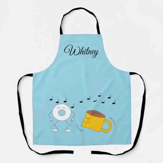 Dancing Powded Donut & Coffee Tasse: Schürze (Vorderseite)