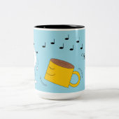 Dancing Powded Donut & Coffee Tasse: Zweifarbige Tasse (Mittel)