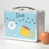 Dancing Powered Donut & Coffee Tasse: Metall Brotdose (Beispiel)