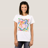 Dancing Pride Rainbow Art farbenfrohe LGBTQ+ T-Shirt (Vorne ganz)
