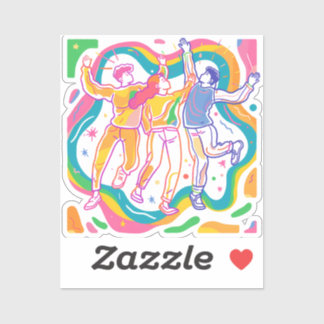 Dancing Pride Rainbow Art | Farbige LGBTQ+ Aufkleber