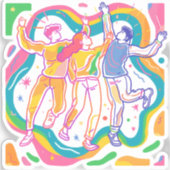 Dancing Pride Rainbow Art | Farbige LGBTQ+ Aufkleber (Vorderseite)