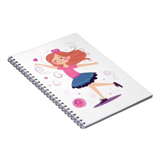 Dancing Princess Ballerina Spiral Notebook Notizblock (Rechte Seite)