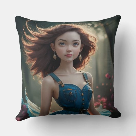 Dancing Princess Foto Throw Kissen (Rückseite)