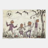 Dancing Pumpkin Folk Küchentuch (Horizontal)