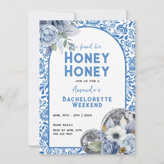 Dancing Queen Bachelorette Wochenende Ausflug Einladung (Vorderseite)