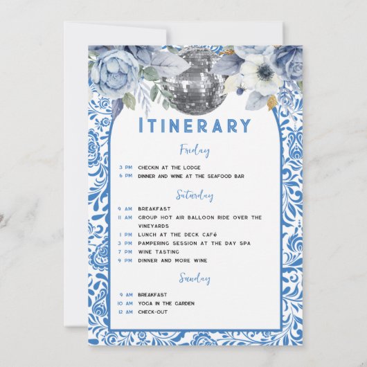 Dancing Queen Bachelorette Wochenende Ausflug Einladung (Rückseite)