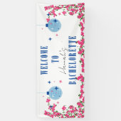 Dancing Queen Blue Tile Bougainvillea Bachelorette Banner (Vertikal)