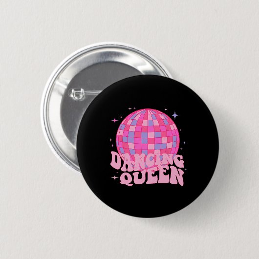 Dancing Queen Dance Mama Dancing 70er 80er Disco Button (Vorne & Hinten)