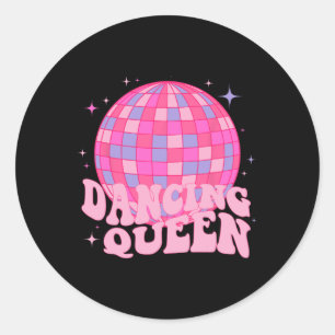 Dancing Queen Dance Mama Dancing 70er 80er Disco Runder Aufkleber