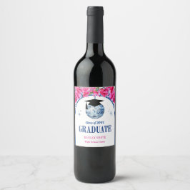 Dancing Queen Disco Ball Graduation Party Weinetikett