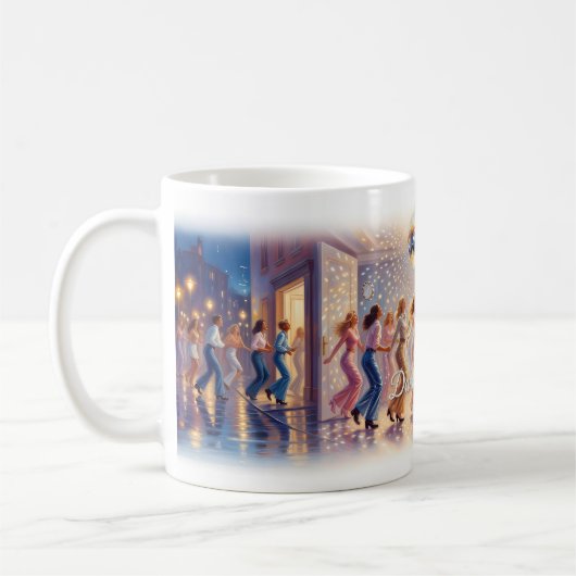Dancing Queen — Funkelnde Disco-Kugel Freude Tasse (Links)