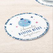 Dancing Queen greek Musical Disco Baby Dusche Runder Pappuntersetzer (Angewinkelt)